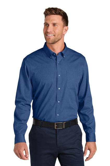 Long Sleeve Button Down Shirt (Port Authority W816) - embroidered left chest logo