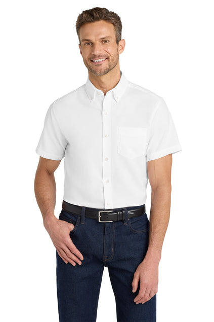 Short Sleeve Button Down Shirt (Port Authority S659) - embroidered left chest logo