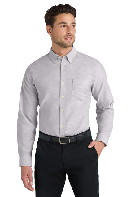 Long Sleeve Button Down Shirt (Port Authority S658) -embroidered left chest logo