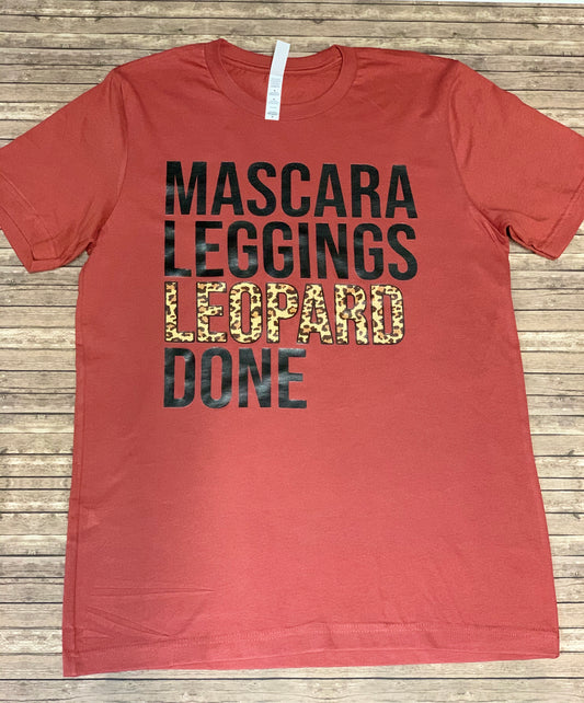 Mascara, Leggings, Leopard, Done T-Shirt